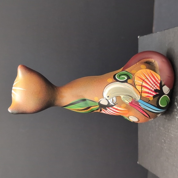 VGT, Mexican Tonala Folk Art Pottery Cat Figurine. - Picture 5 of 9